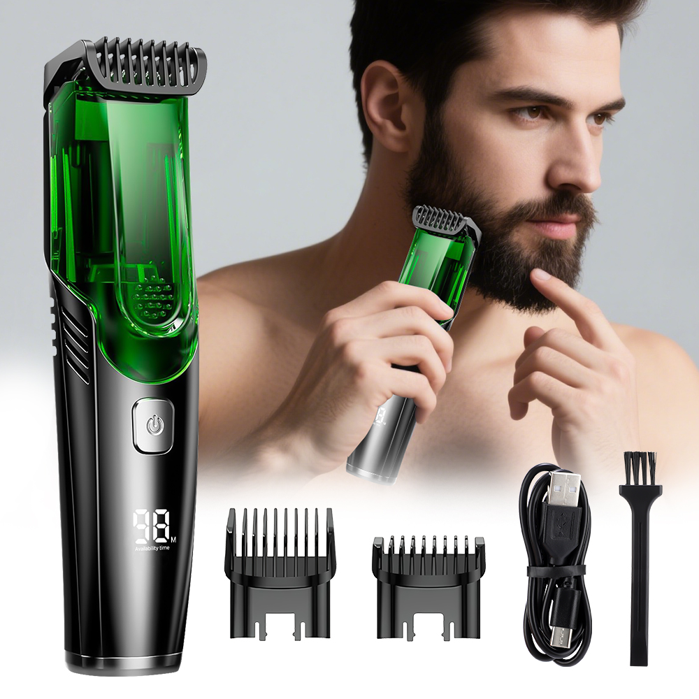 Mens Grooming Kit Gift - Vacuum Beard Trimme Men's Beard Shaver