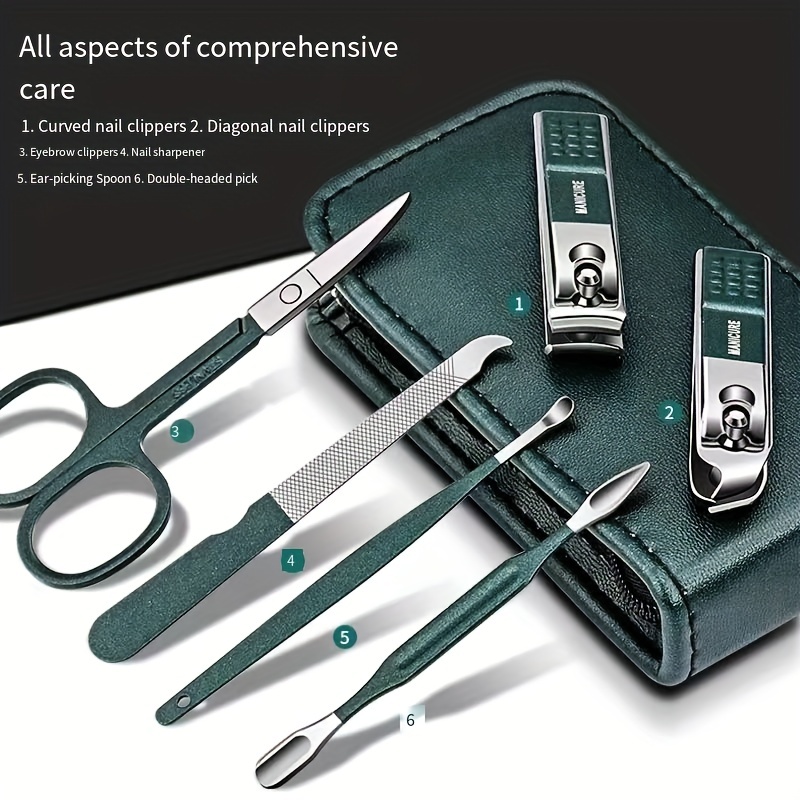 Nail Care Kit Mens - Nail Clipper Set, 6PCS Manicure Kit