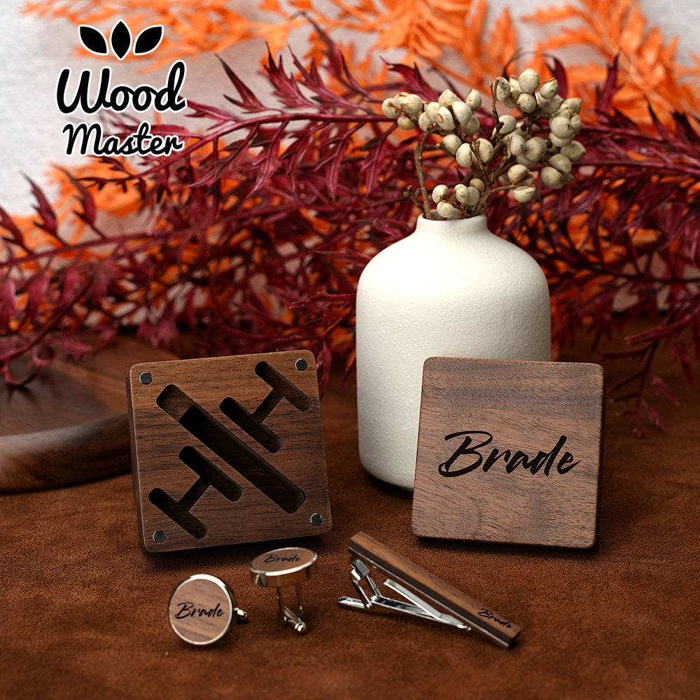 Men'S Grooming Gift Box - Custom Engraved Wooden Groom Accessories Set