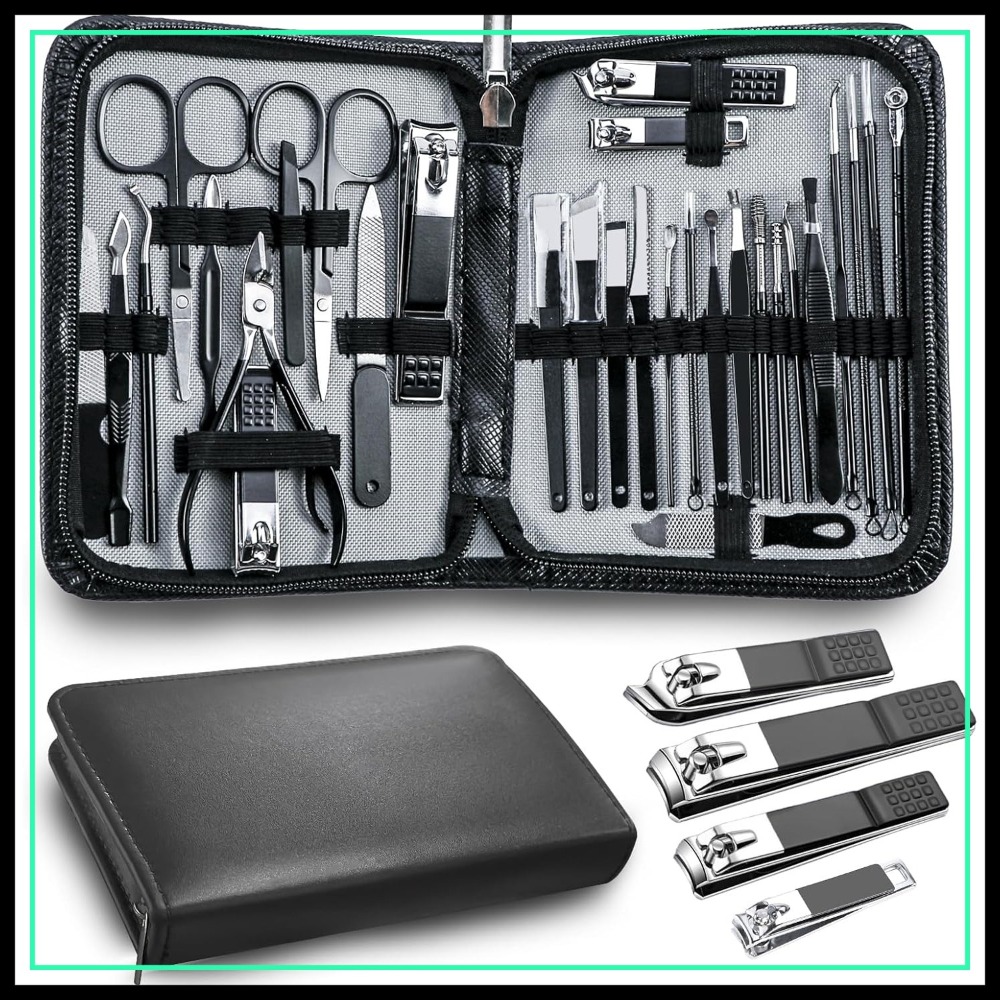 Nail Care Kit Mens - 30pcs Professional Manicure Pedicure Kit, Complete