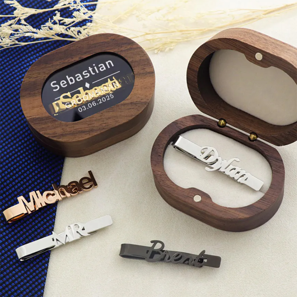 Men'S Grooming Gift Box - Customized Name Men's Stainless Steel Tie