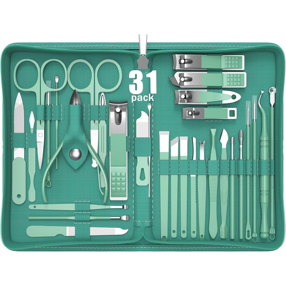 Nail Care Kit Mens - 31-Piece Personal Care Nail Clipper Kit,