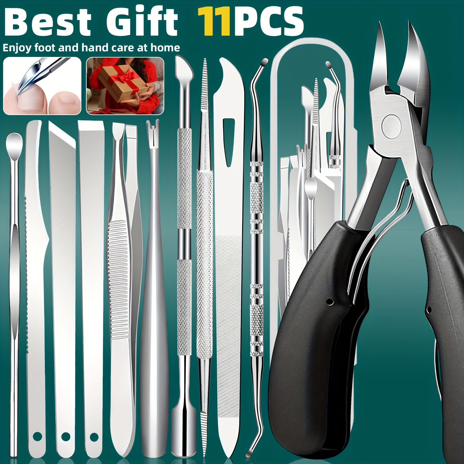 1/11/12pcs Stainless Steel Toe - Nail Care Kit Mens review and price