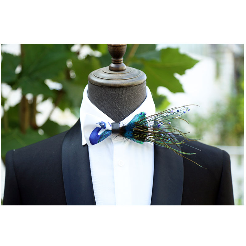 Men Bow Tie Feather Bowtie  Br - Men'S Grooming Gift Box review and price