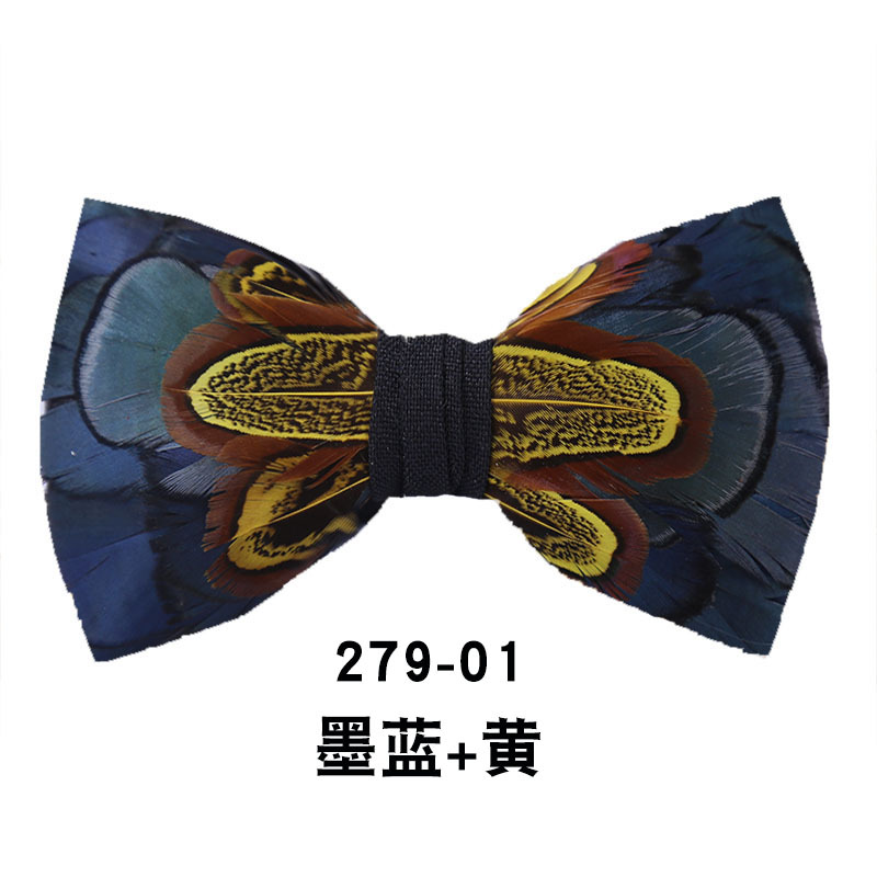 Men Bow Tie Feather Bowtie  Br - Men'S Grooming Gift Box review and price