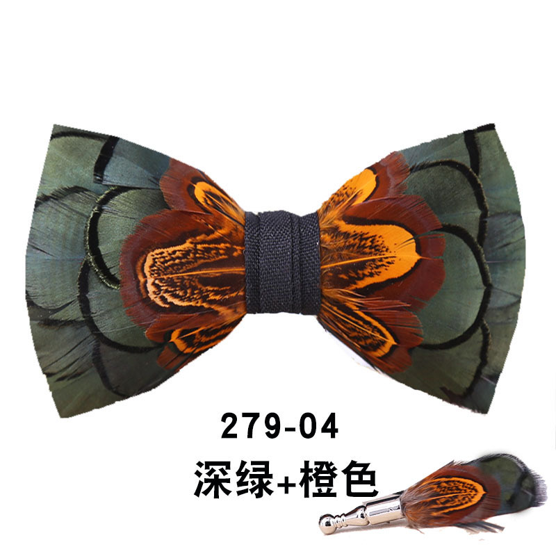Men Bow Tie Feather Bowtie  Br - Men'S Grooming Gift Box review and price
