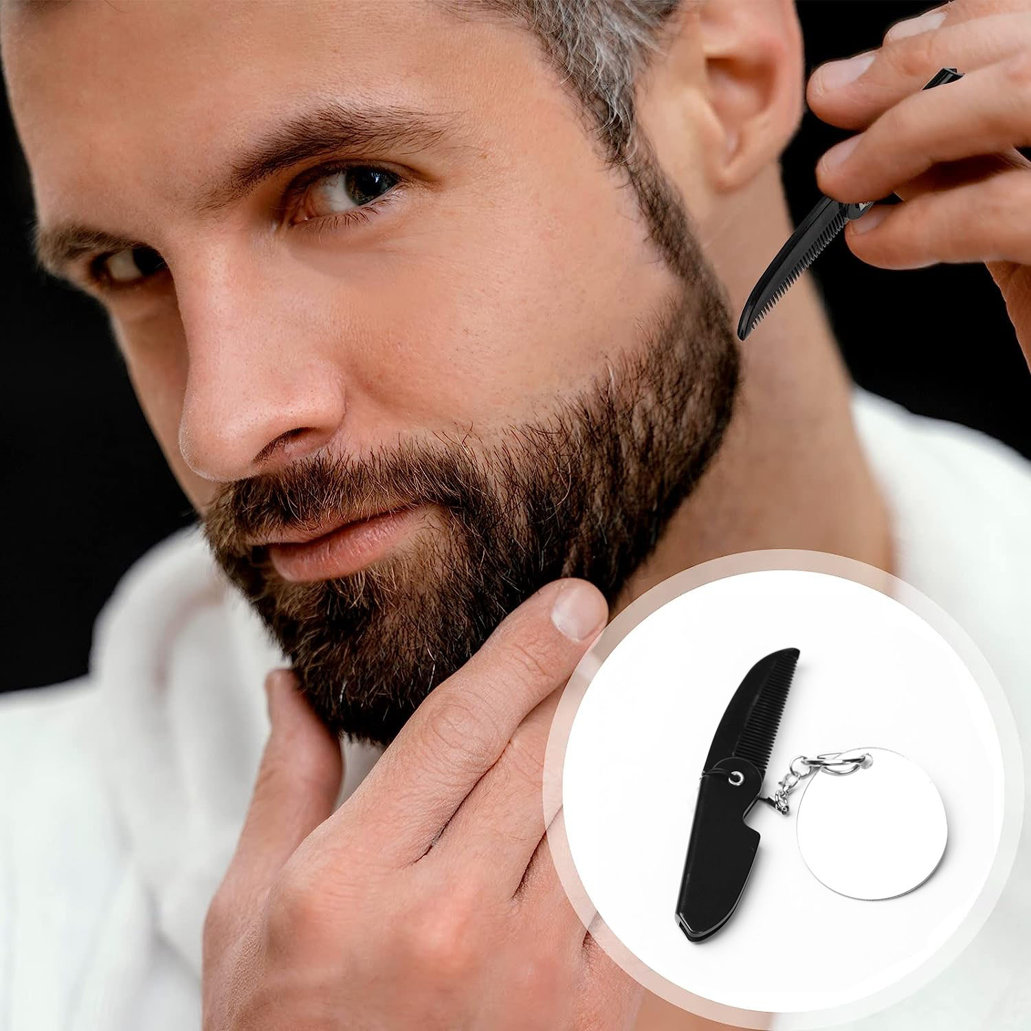 Portable Folding Beard Comb fo - Men'S Grooming Mirror review and price