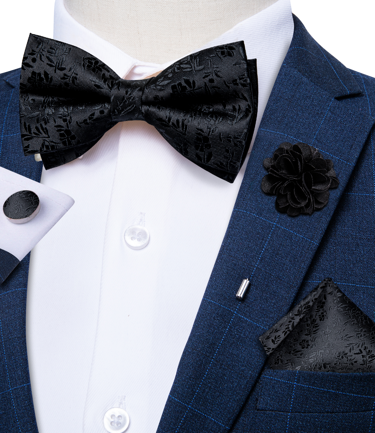 4Pcs Black Solid Floral Men's  - Mens Grooming Kit Gift review and price