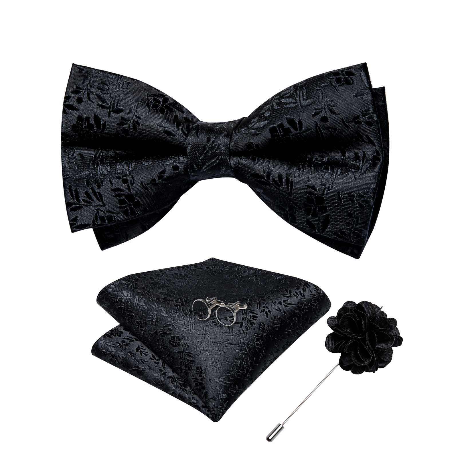 4Pcs Black Solid Floral Men's  - Mens Grooming Kit Gift review and price