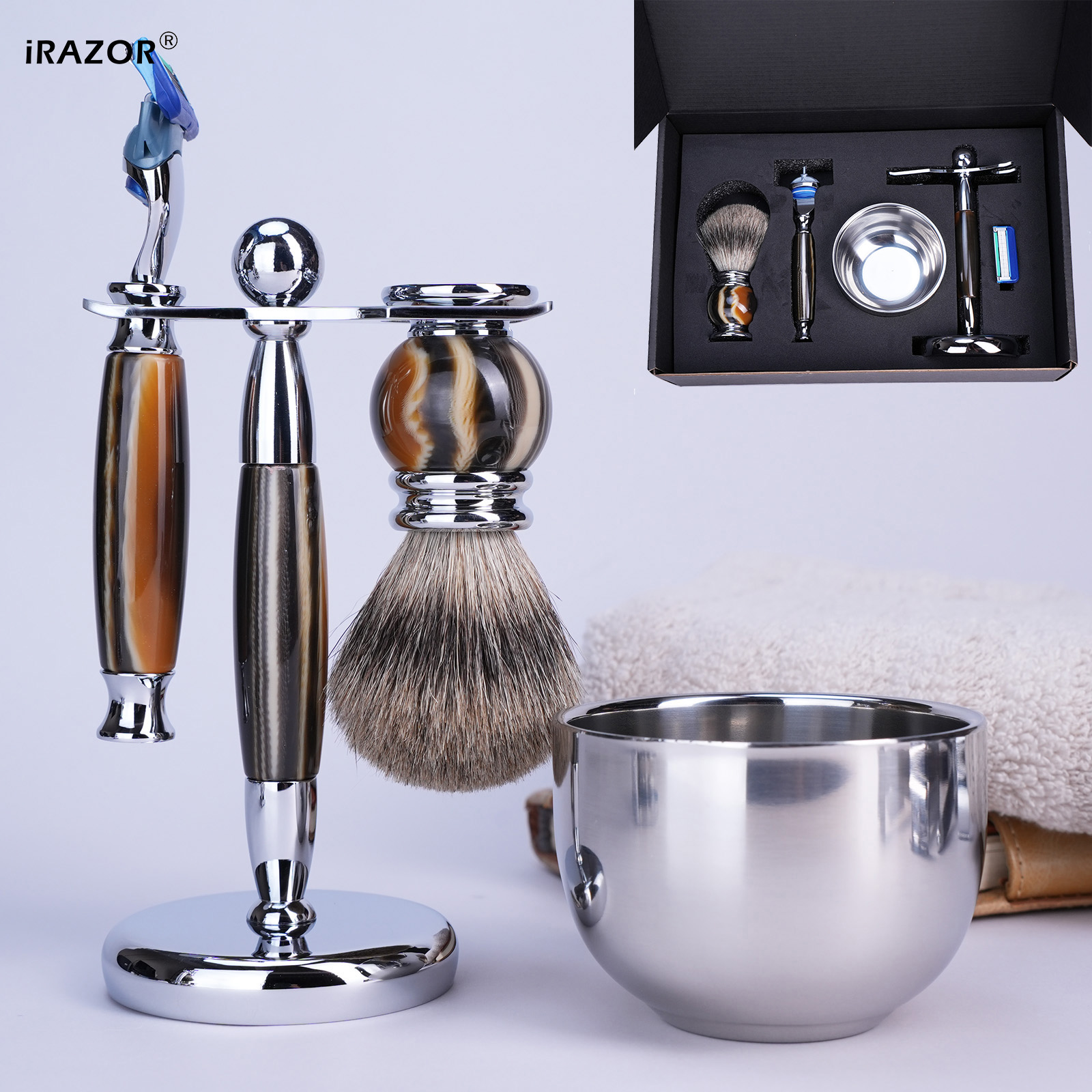 iRAZOR Luxury 5-Blade F5 Fusio - Mens Grooming Kit Gift review and price